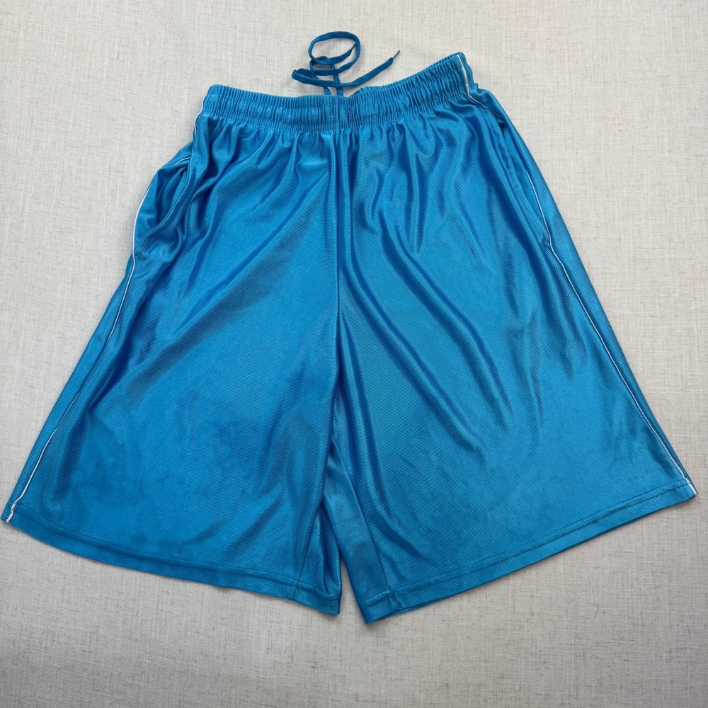 Champion Basketball Shorts Mens XL Blue Athletic Mesh Pockets Drawstring Gym Y2K